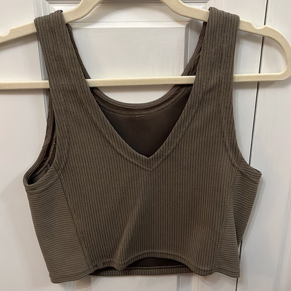 Lululemon Softstreme Ribbed Crop Tank in Nomad - Picture 2 of 4